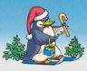 Santa penguin brings gifts jigsaw puzzle