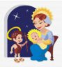 Little child visits baby Jesus jigsaw puzzle 