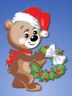 Santa bear carrying a Christmas wreath jigsaw puzzle